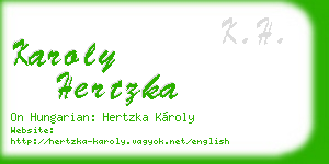 karoly hertzka business card