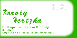 karoly hertzka business card